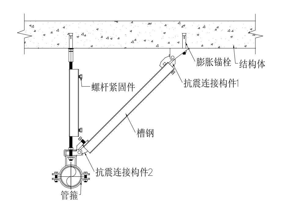 单管侧向抗震支架